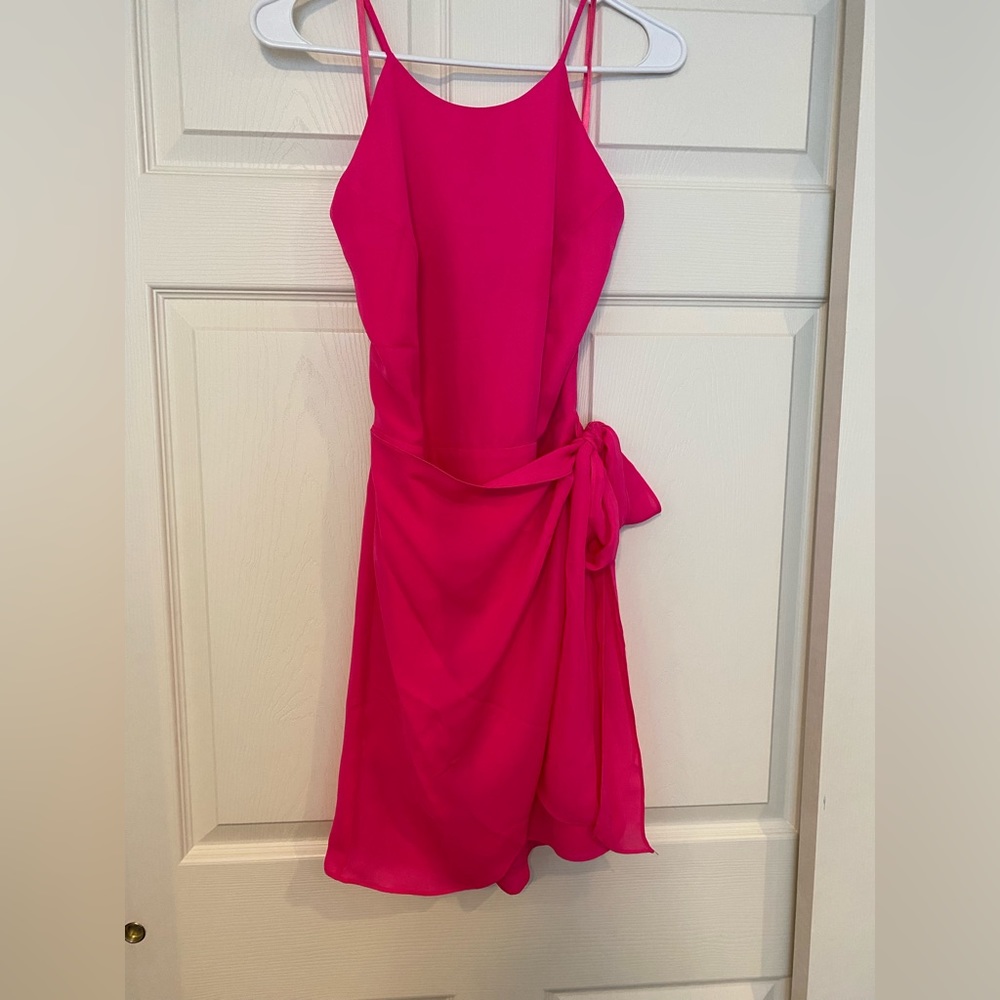 Impressions Boutique, Hot Pink, backless dress that ties on the side, size small